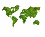 Mapa sveta z guľatého machu – kontinenty
