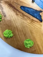 Nástenné hodiny s islandským machom a epoxidom