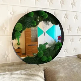 Okrúhle Machové Zrkadlo v Ráme Jungle Okrúhle Machové Zrkadlo v Ráme Jungle