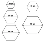 Príklad variantov veľkostí hexagonov