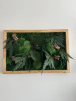 Živý Machový Obraz s Drevom a Rastlinami