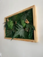 Živý Machový Obraz s Drevom a Rastlinami