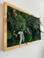 Živý Machový Obraz s Drevom a Rastlinami