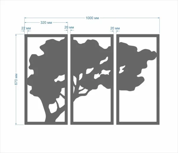 Triptych – 3-dielny obraz Strom s machom