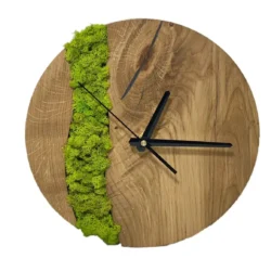 Decor-Wood-Clock-Silent-Wall-Clock-with-Moss_result Uhr mit Holz und Moos