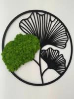 Ginkgo machová nástenná dekorácia – 3-dielna sada