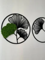 Ginkgo machová nástenná dekorácia – 3-dielna sada