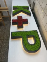 Drevené písmená s LED osvetlením a pravým machom