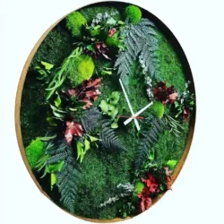 Wand Uhr mit Moos und Pflanzen – Dschungel Wand Uhr mit Moos und Pflanzen - Dschungel