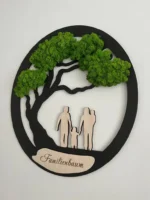 Nástenná dekorácia „Rodina“ s machovým stromom a individuálnym gravírovaním