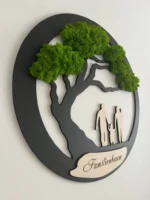 Nástenná dekorácia „Rodina“ s machovým stromom a individuálnym gravírovaním