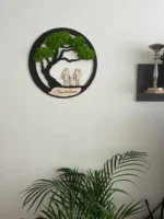 Nástenná dekorácia „Rodina“ s machovým stromom a individuálnym gravírovaním