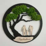 Nástenná dekorácia „Rodina“ s machovým stromom a individuálnym gravírovaním