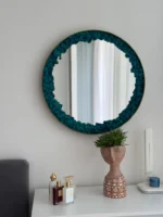 Okrúhle zrkadlo s Lišajníkom – Light Edition