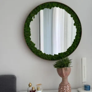 Okrúhle zrkadlo s Lišajníkom – Light Edition