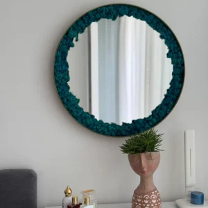 Okrúhle zrkadlo s Lišajníkom – Light Edition