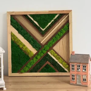 Nástenný obraz Mach a drevo – geometrický diagonálny vzor