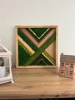 Nástenný obraz Mach a drevo – geometrický diagonálny vzor