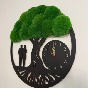 Machové nástenné hodiny Strom života s párom