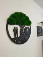 Machové nástenné hodiny Strom života s párom