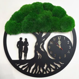 Machové nástenné hodiny Strom života s párom