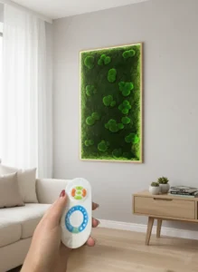 LED mechový obraz – mix kulového a plochého mechu