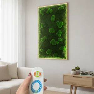 LED mechový obraz – mix kulového a plochého mechu