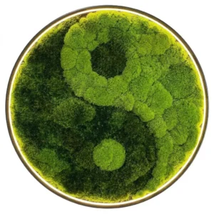 Okrúhly machový obraz Yin Yang s obrysovým osvetlením